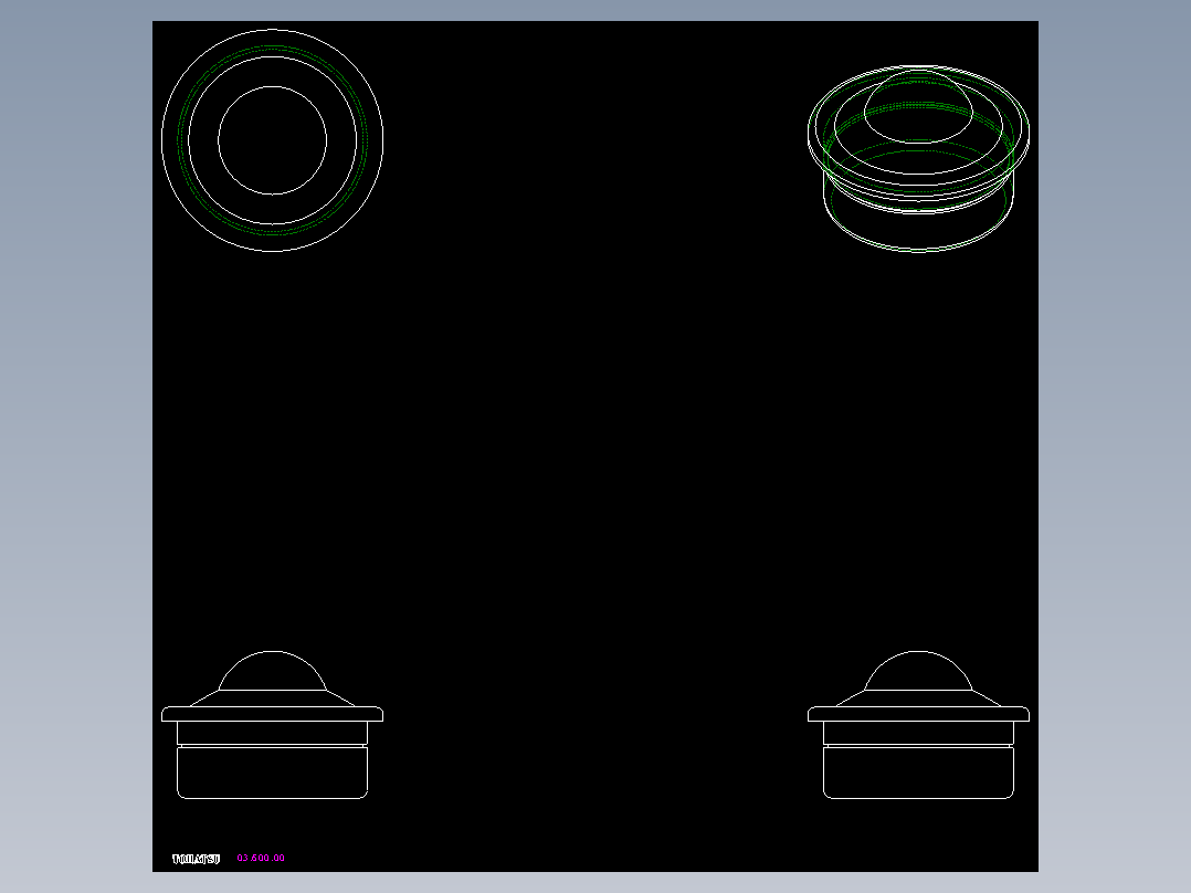 萬向滾珠03-2D多系列多零件图纸模型