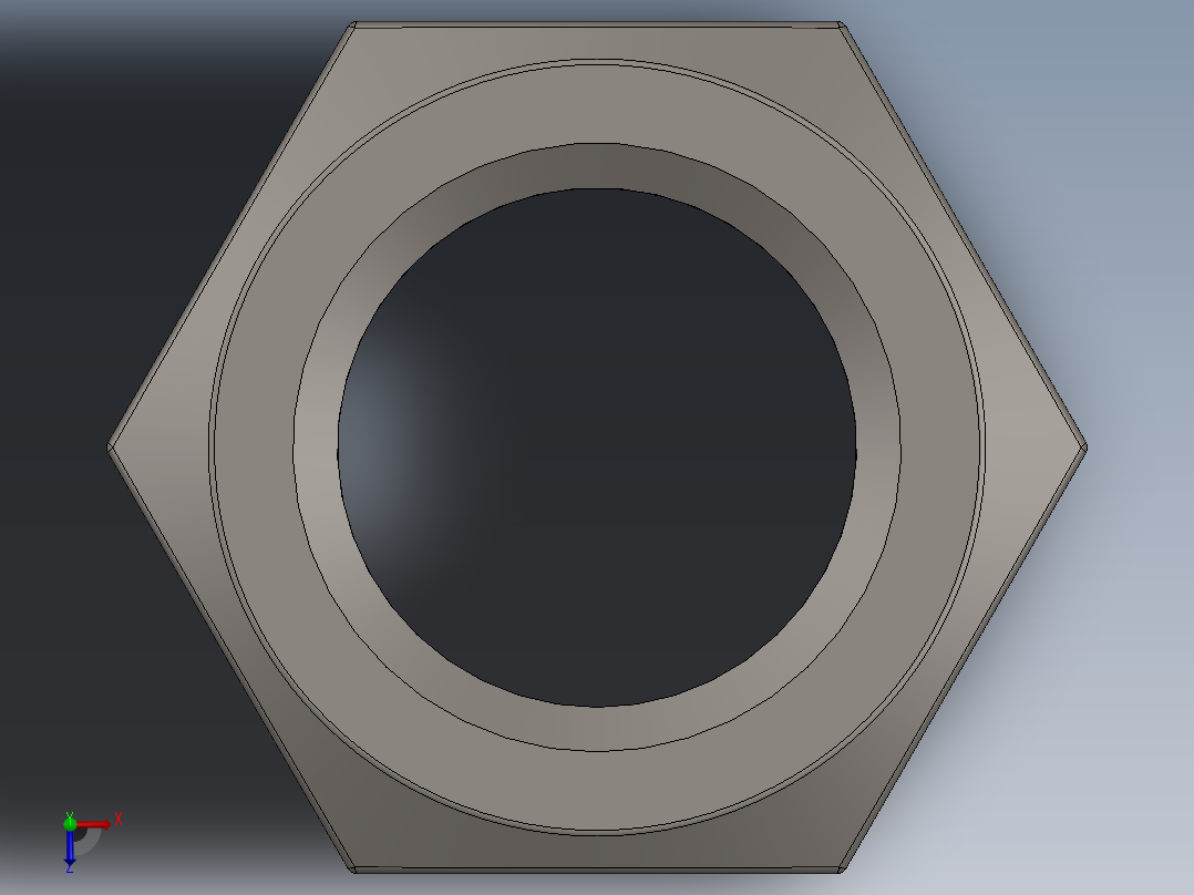 紧固件-Raw Steel Nut 1.000俯视图