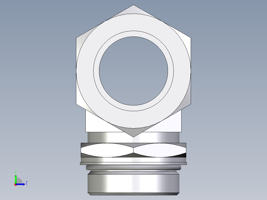 卡套式工业通用硬管接头EO_Adjustable_locknut_branch_tee_TEE42LMORCF左视图