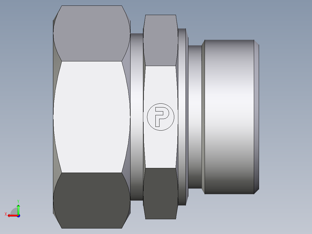 卡套式工业通用硬管接头EO_Male_Stud_connector_GE42LM71后视图