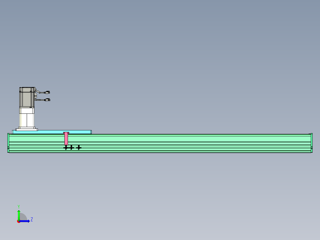 东锦齿条传动DH270G-L167-S1150-BU-减速机+750W.STEP左视图