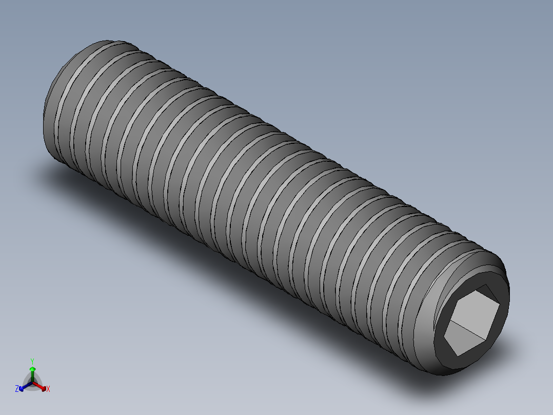 DIN 913-ISO 4026 固定螺钉-M5 L=20.SLDPRT正等轴测图