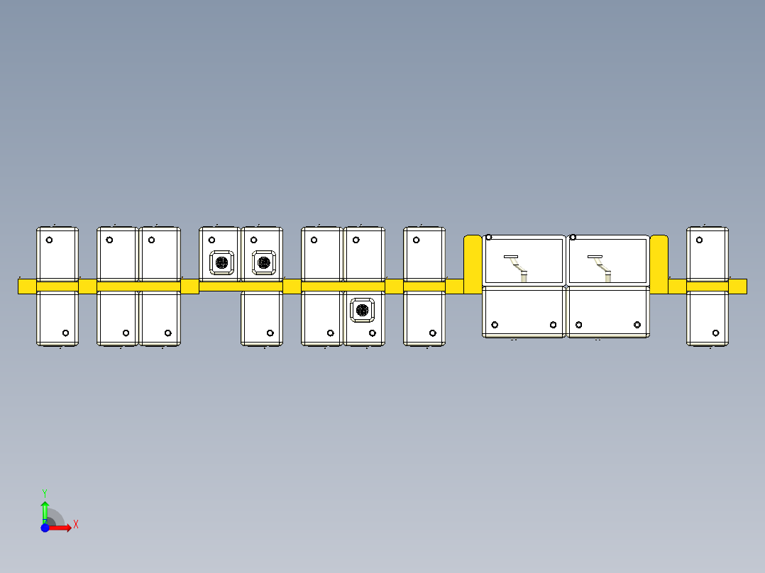 生产线3D模型前视图
