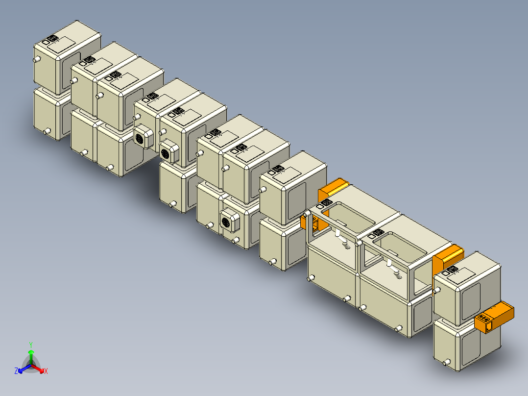 生产线3D模型正等轴测图