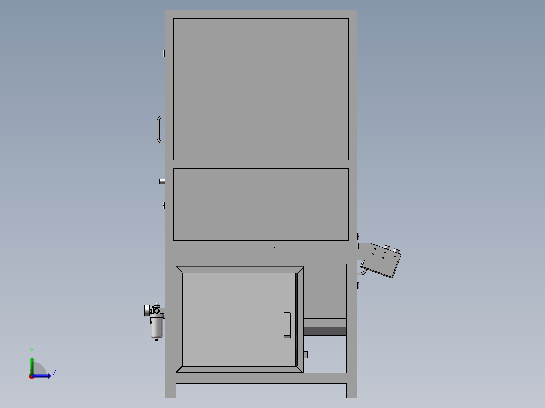 汽车天窗导轨锯切倒角机 非标自动化设备3D图纸3D模型左视图