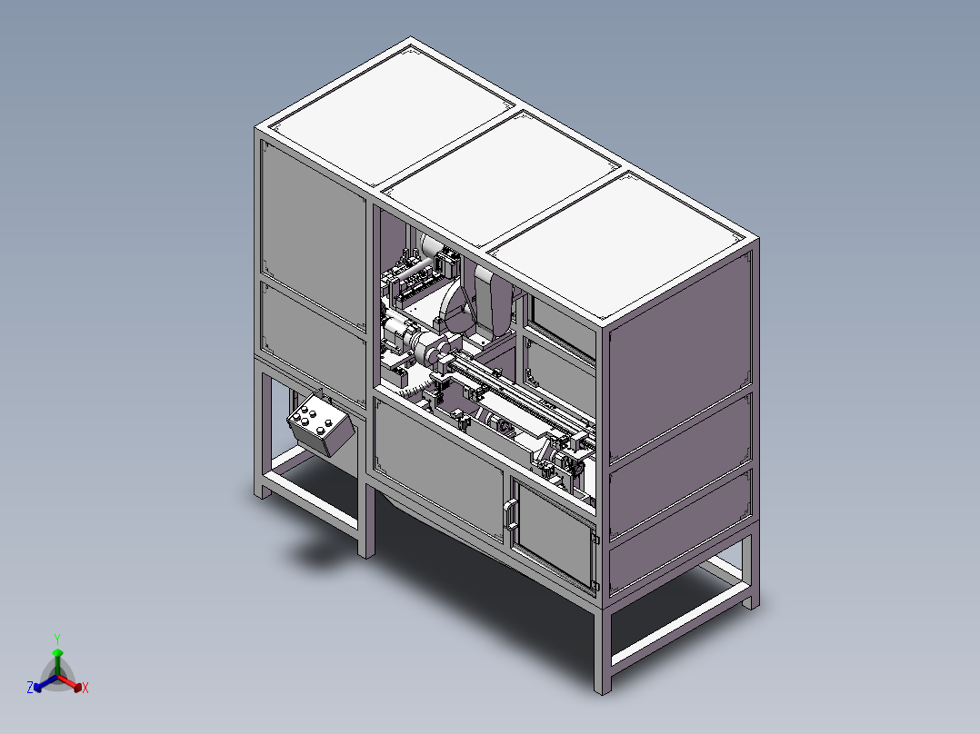 汽车天窗导轨锯切倒角机 非标自动化设备3D图纸3D模型正等轴测图