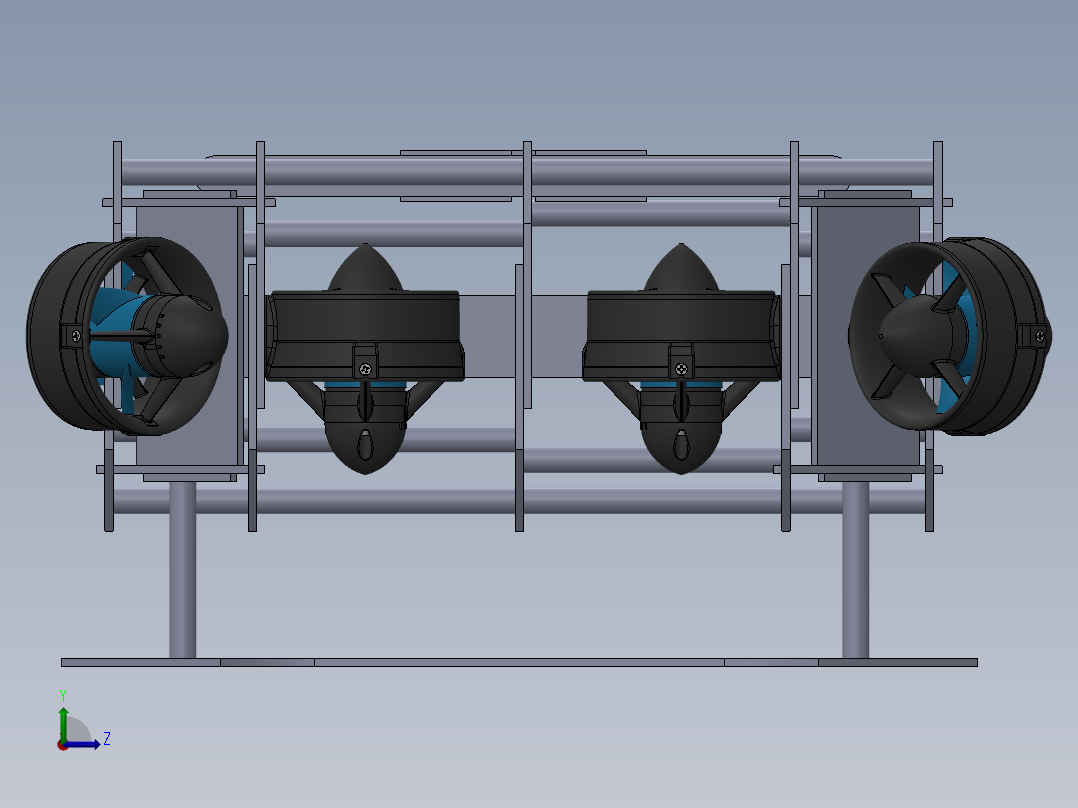 用于交配竞赛的 4 DOF ROV 概念水下潜航器--sw左视图