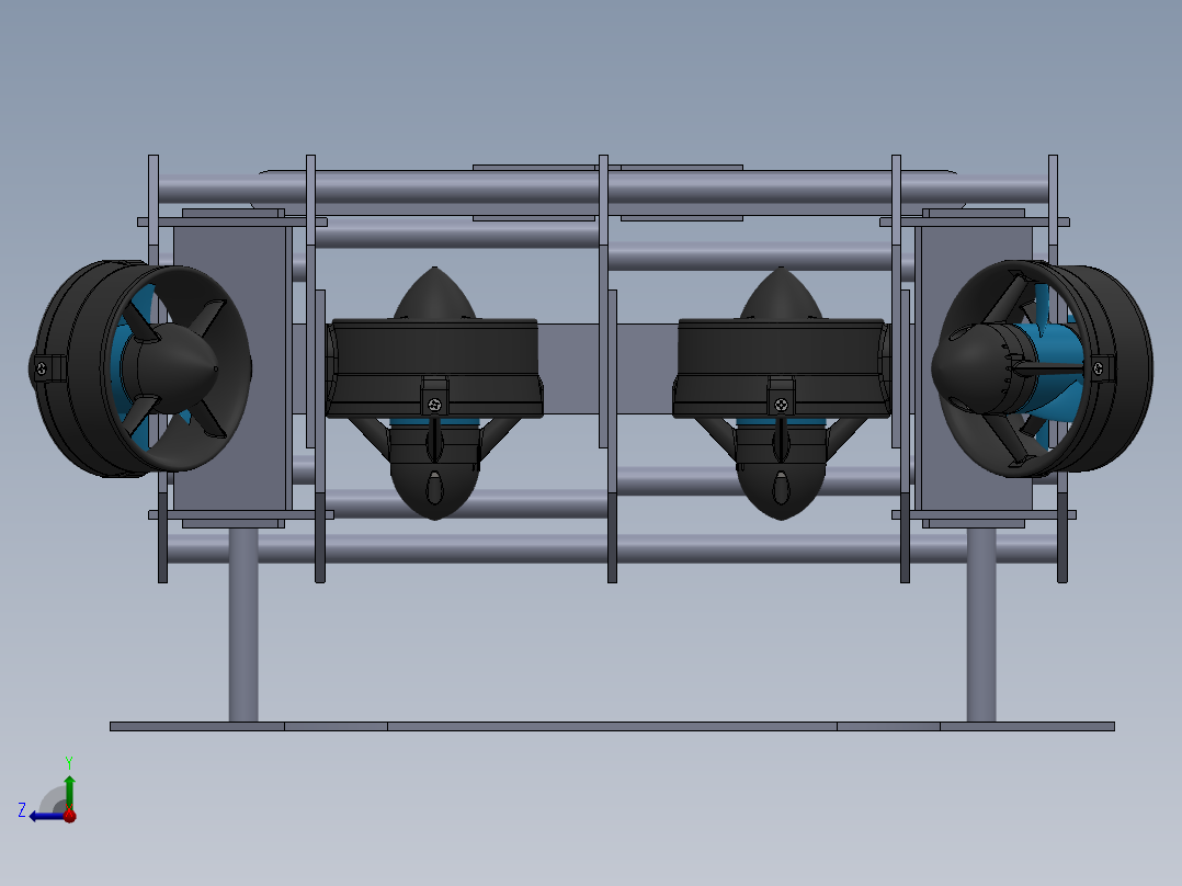 用于交配竞赛的 4 DOF ROV 概念水下潜航器--sw右视图