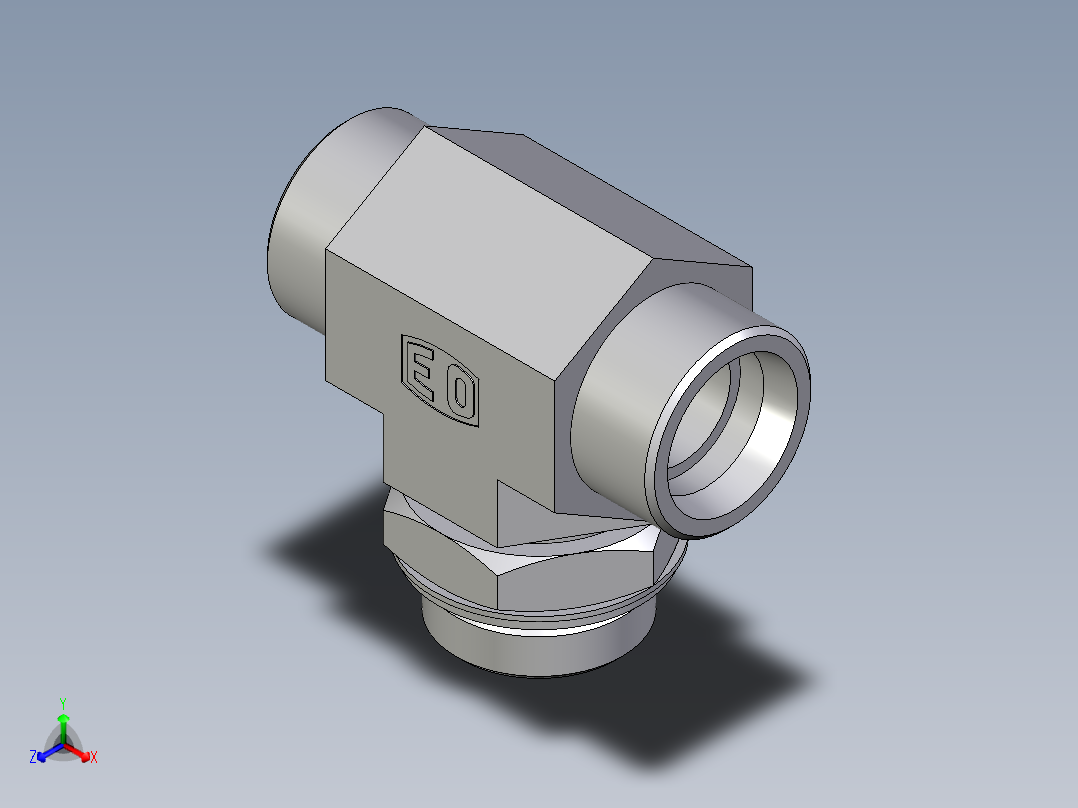 卡套式工业通用硬管接头EO_Adjustable_locknut_branch_tee_TEE30SROMDCF
