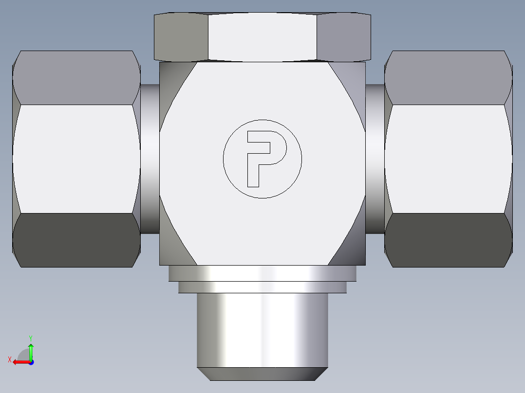 卡套式工业通用硬管接头EO_High_pressure_banjo_tee_TH16ZSRKDSCF后视图