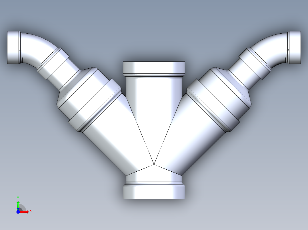 船舶管路系统S12_SeaDrainPLUS_DoubleComboReducingWye-SxSxSxS_37E268234_4x2in Sea Drain Plus - Double Combo Reducing Wye - SxSxSxS前视图