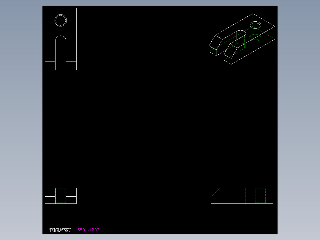 U形壓板5584-2D多系列多零件图纸模型