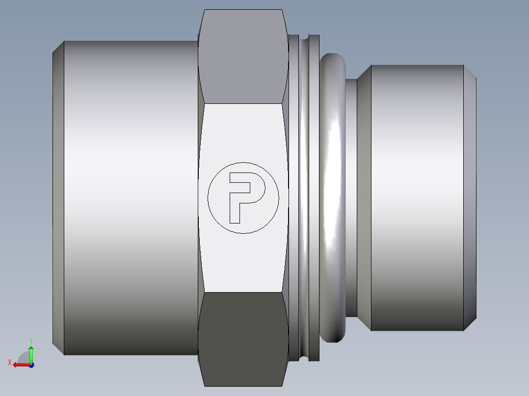卡套式工业通用硬管接头EO_Male_Stud_connector_GEO18LMOMDCF后视图