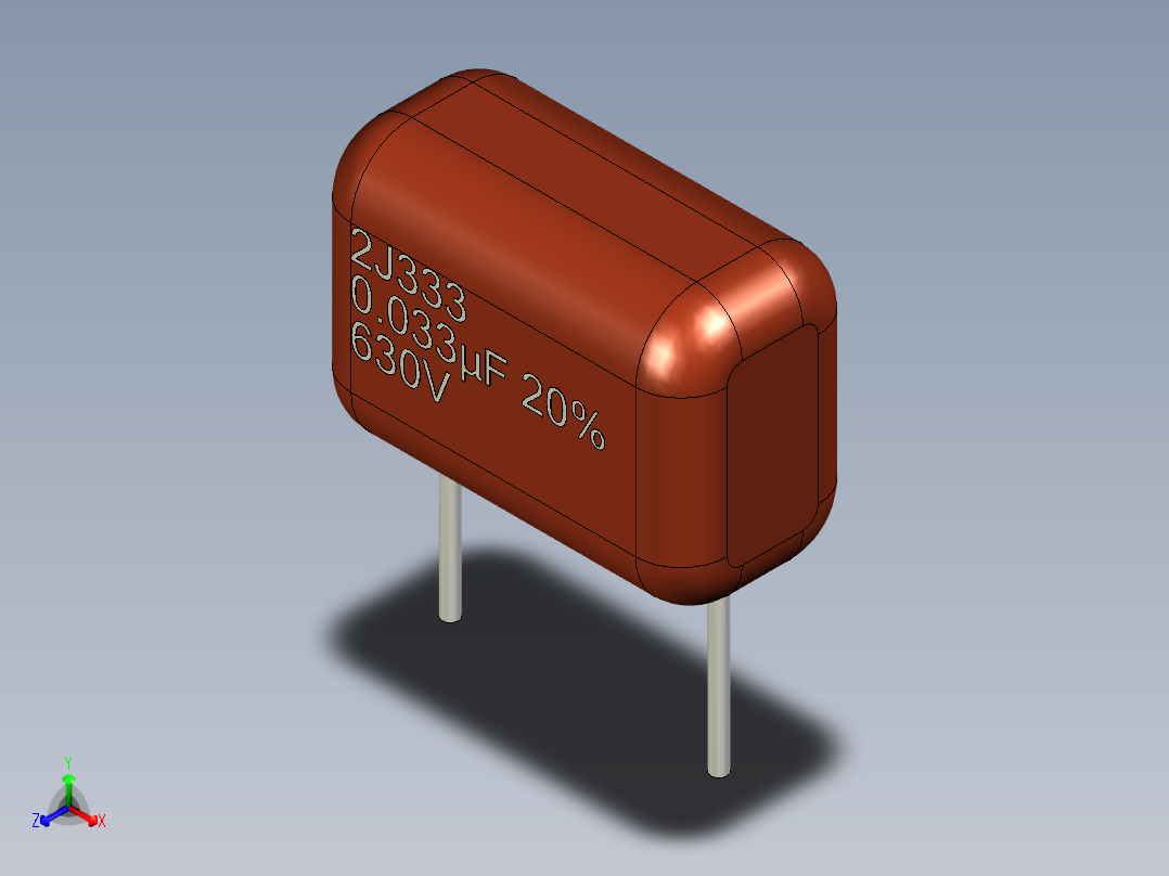 jb 电容器 JFB 聚合物薄膜电容器系列正等轴测图
