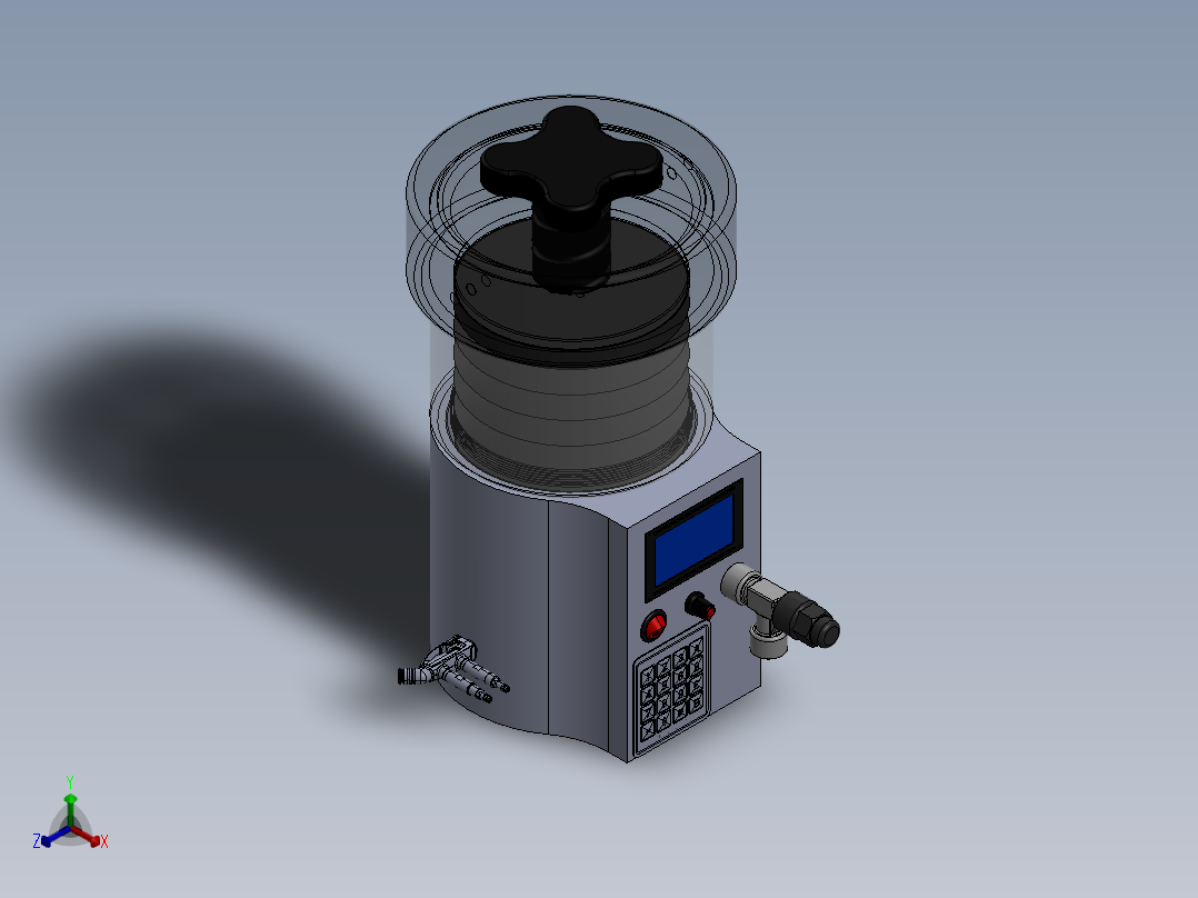 螺旋便携式呼吸机sw21正等轴测图