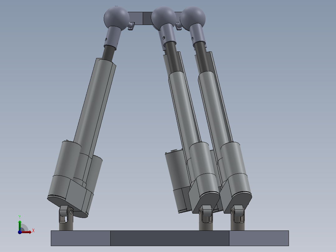 并联机器人PMS-CNC Machine Mechanical Design SW前视图