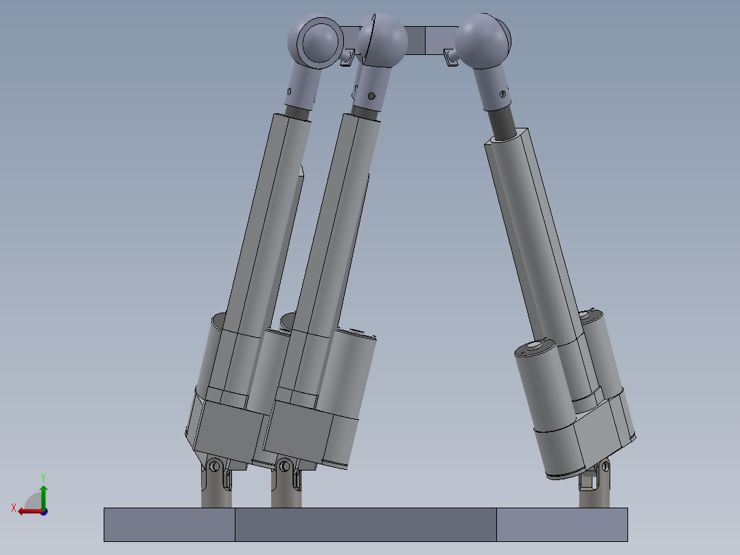 并联机器人PMS-CNC Machine Mechanical Design SW后视图