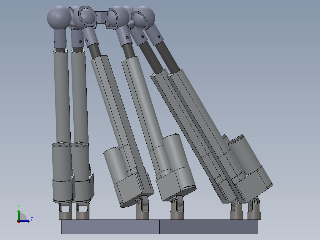并联机器人PMS-CNC Machine Mechanical Design SW左视图