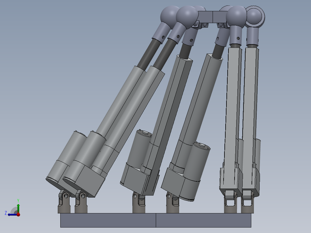 并联机器人PMS-CNC Machine Mechanical Design SW右视图
