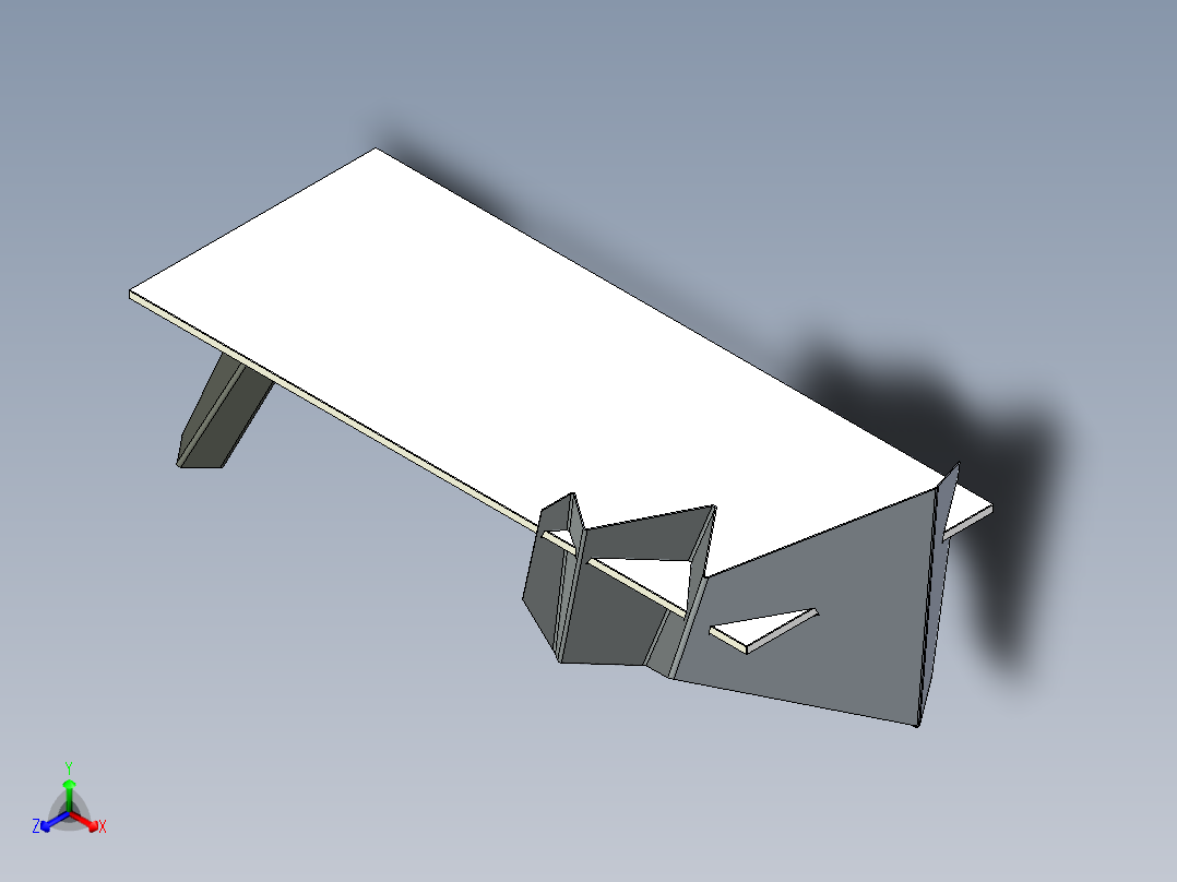 接待处-金属板和玻璃正等轴测图