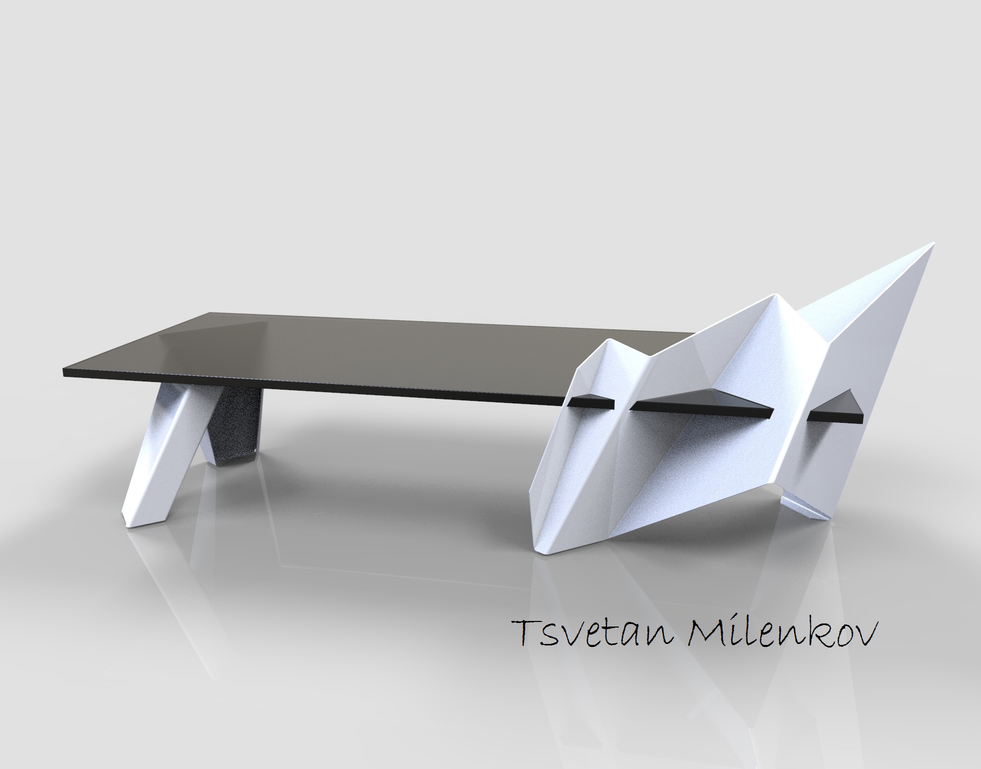 接待处-金属板和玻璃