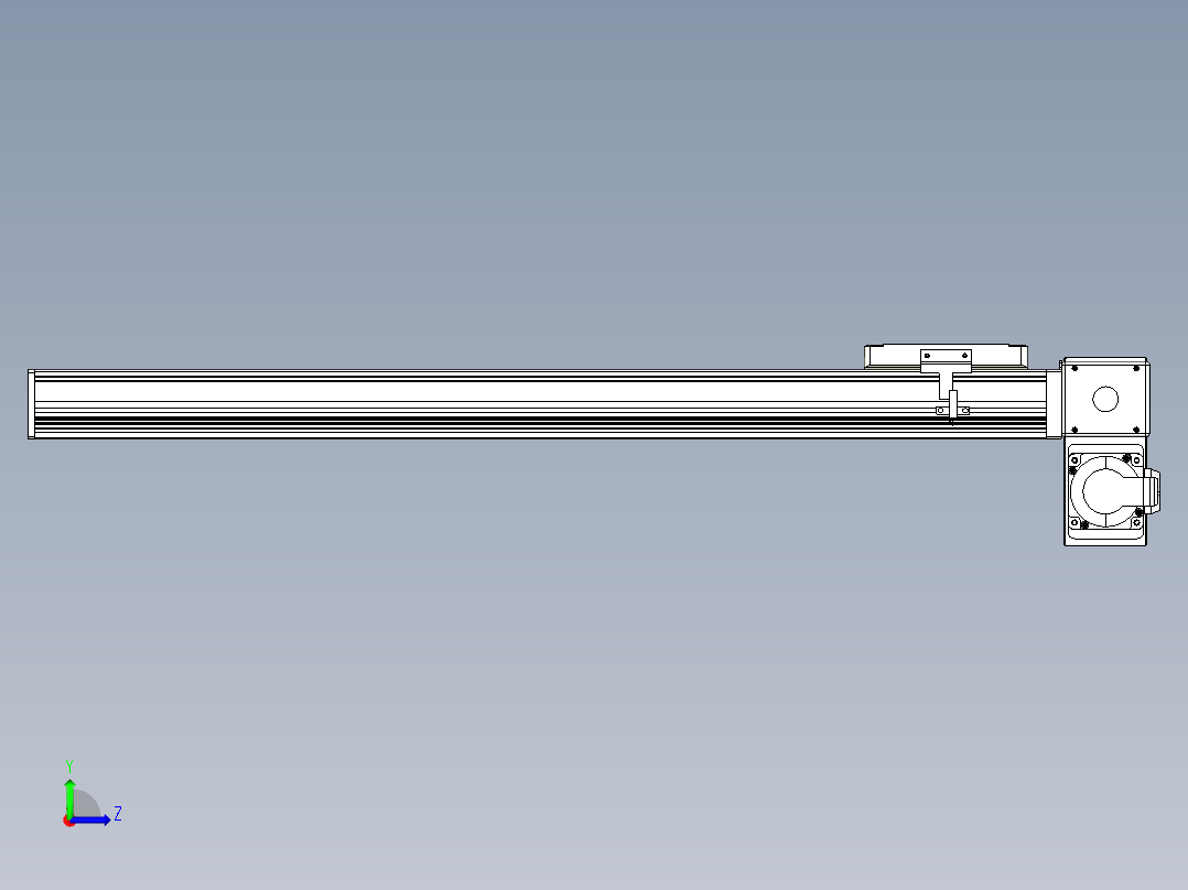 同步带全封闭直线模组TPA-HCB-105D-90-L600-RP-Y-P20-N3左视图