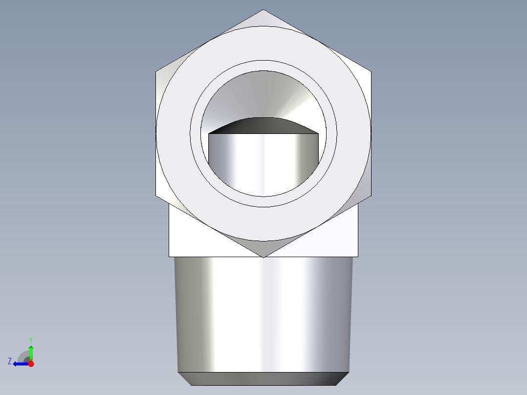 卡套式工业通用硬管接头EO_Male_stud_elbow_WE28L1NPTCF右视图