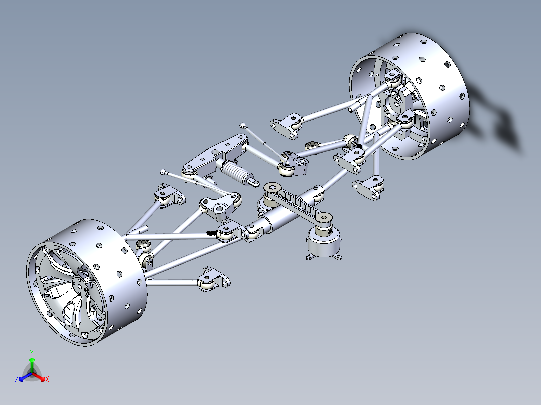 前推杆悬架设计正等轴测图