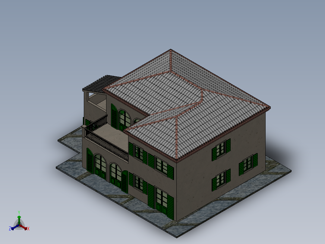 房子正等轴测图