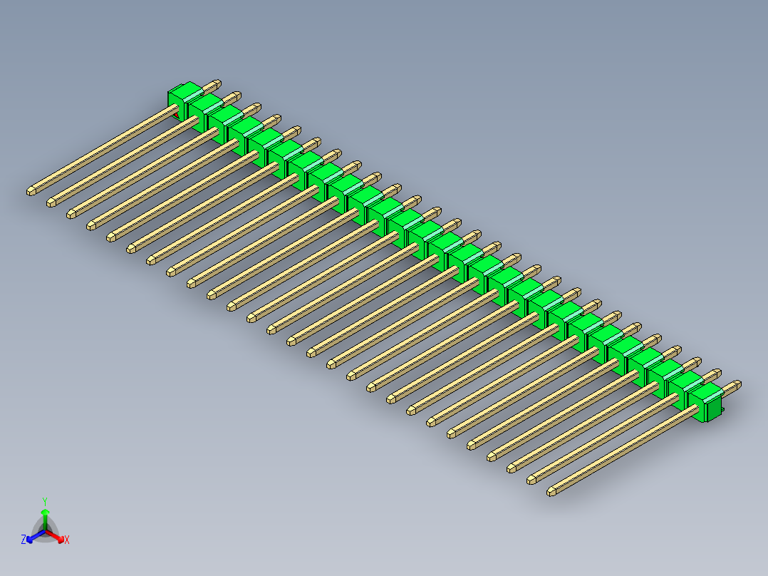 彩色公头100mil（2.54mm）系列-DS1021_green_1x27p_100mil_Type19_rev1.0