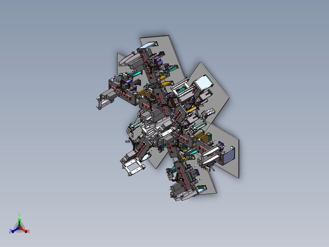 电池自动点焊机正等轴测图