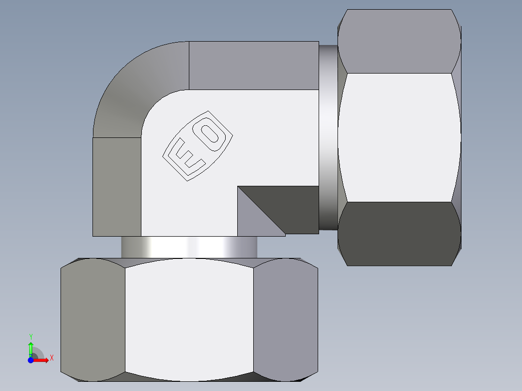 卡套式工业通用硬管接头EO_Standpipe_elbow_EVW22LCF前视图