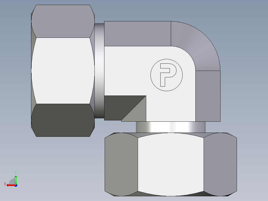 卡套式工业通用硬管接头EO_Standpipe_elbow_EVW22LCF后视图