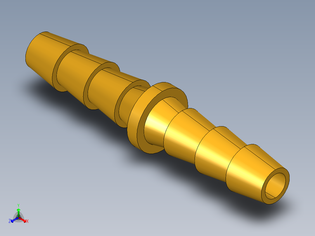 倒齿式工业管接头Hose Mender 122HB-3正等轴测图