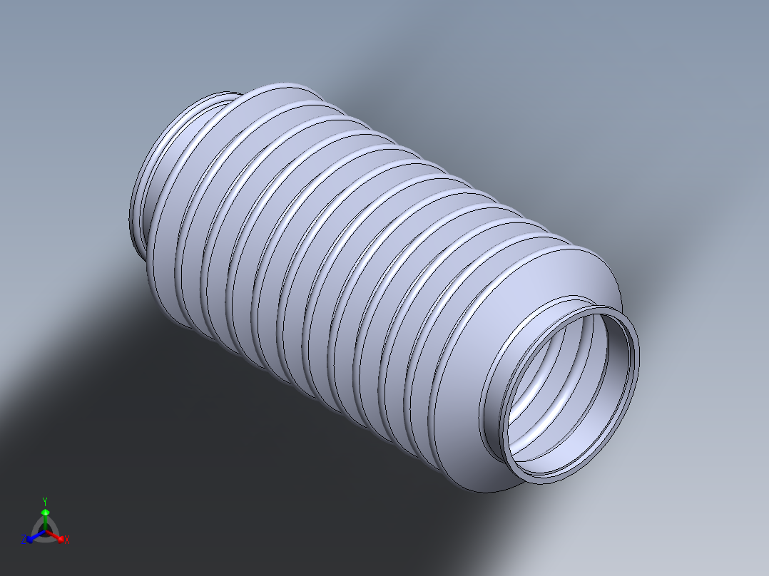 橡胶波纹管正等轴测图
