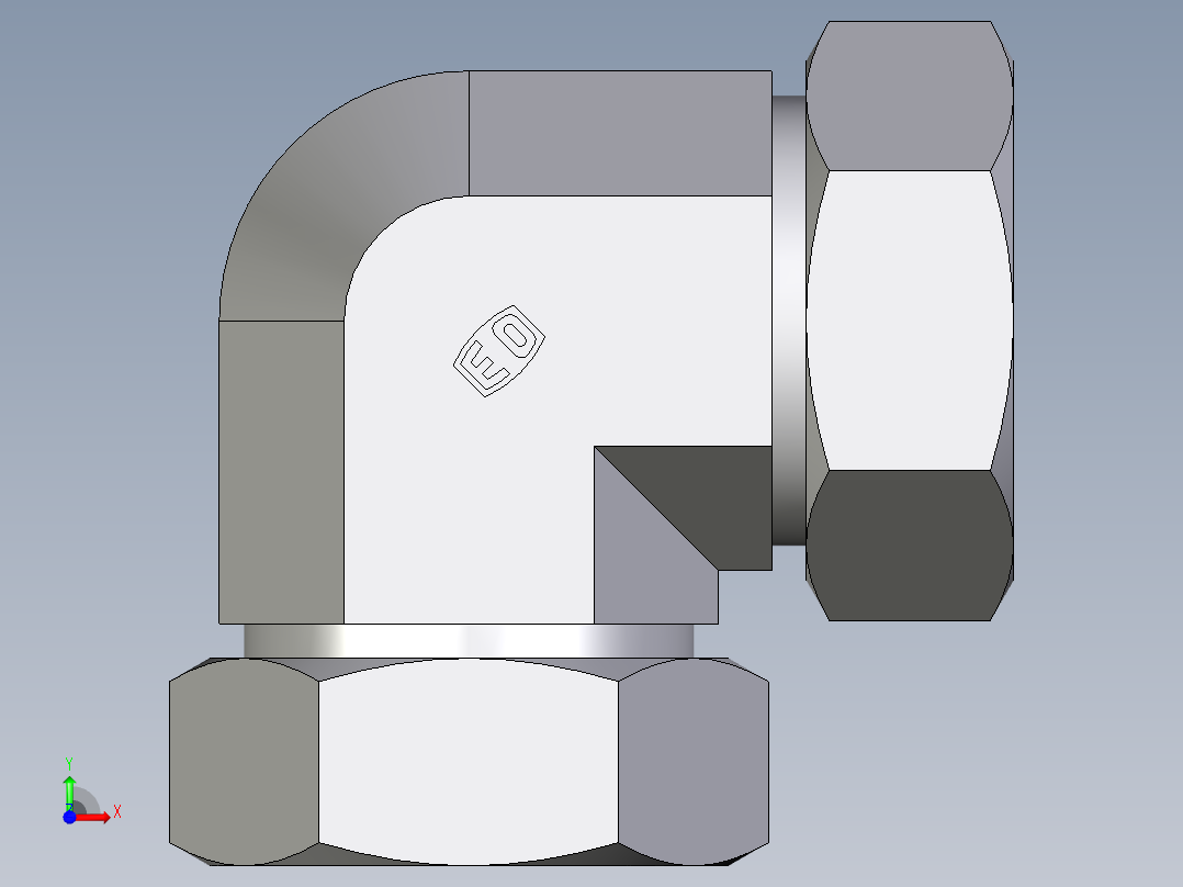 卡套式工业通用硬管接头EO_Union_elbow_W42ZLCF前视图