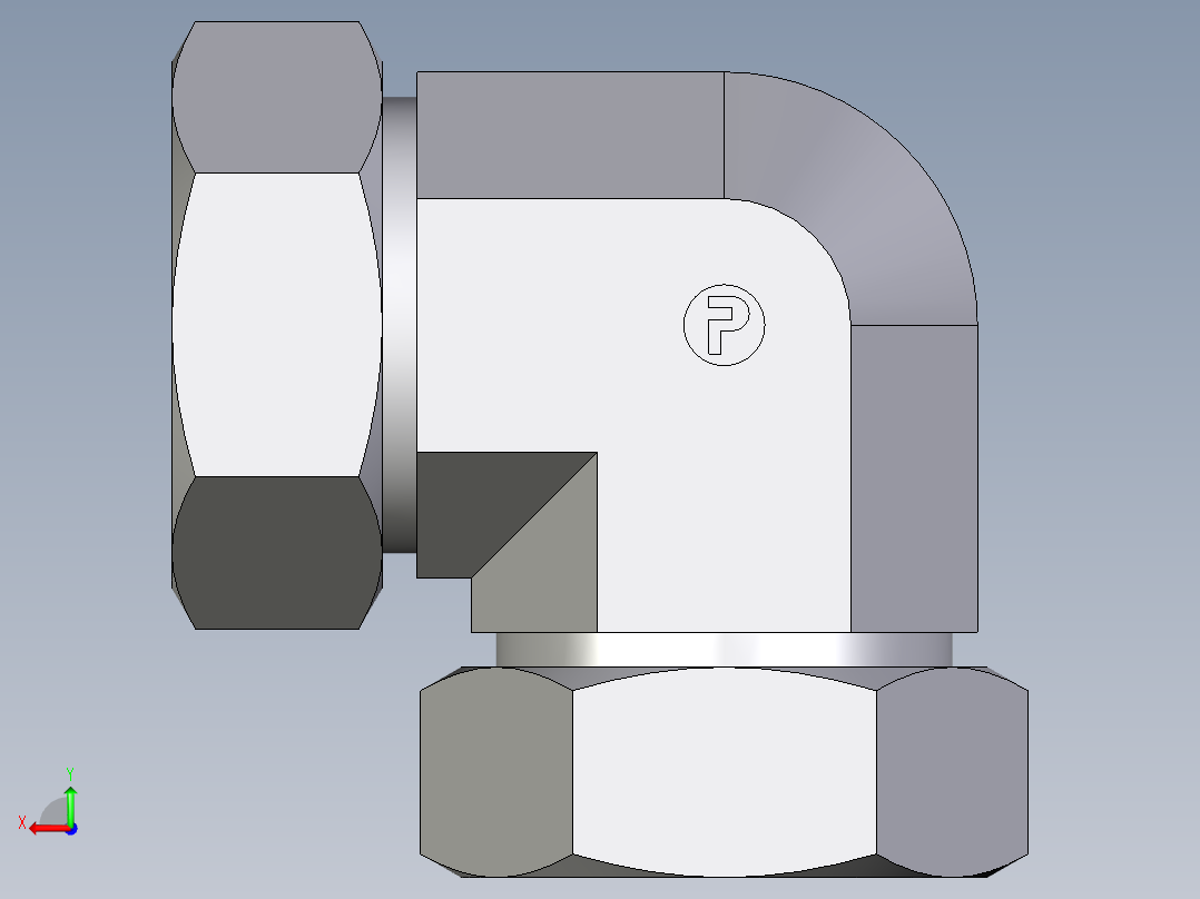 卡套式工业通用硬管接头EO_Union_elbow_W42ZLCF后视图