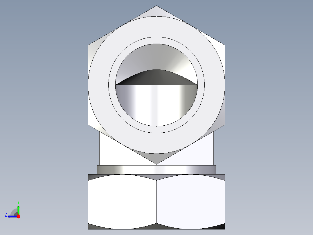 卡套式工业通用硬管接头EO_Union_elbow_W42ZLCF右视图
