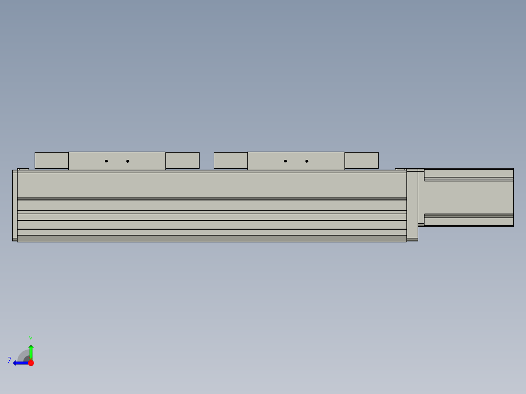 直线模组WG-LHC12-S150-M设计图纸右视图