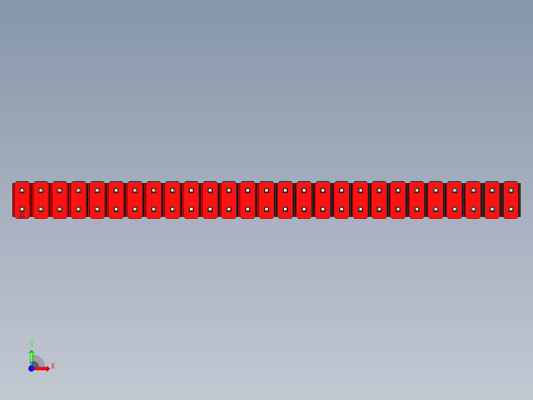 彩色公头100mil（2.54mm）系列-DS1021_red_2x27p_100mil_Type19_rev1.0前视图