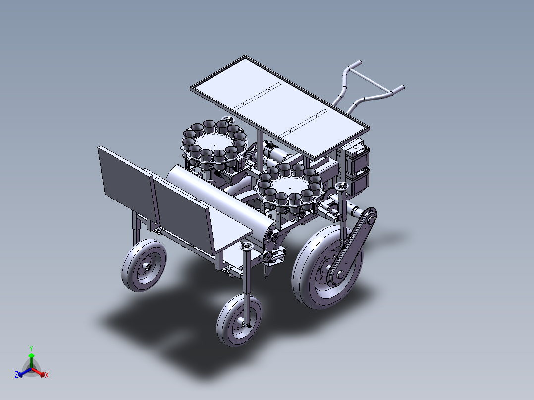 移栽机总装模型和二维正等轴测图