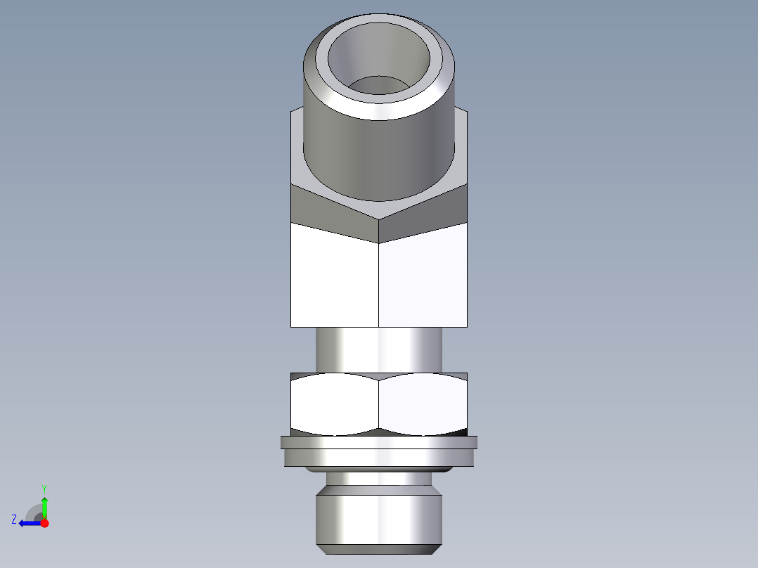 卡套式工业通用硬管接头EO_Adjustable_locknut_45_deg_elbow_VEE06LMOMDCF右视图