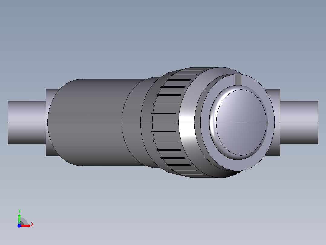 5VRDV 溶剂焊接用雄性末端止回阀，公制系列前视图