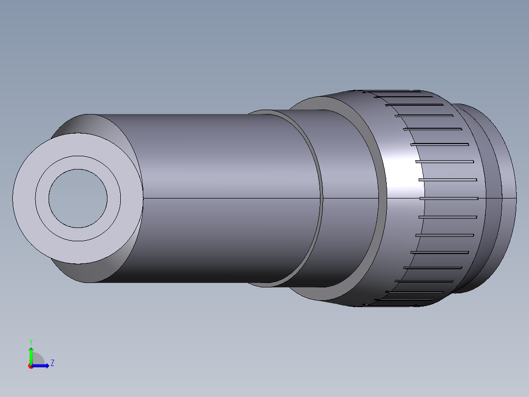 5VRDV 溶剂焊接用雄性末端止回阀，公制系列左视图