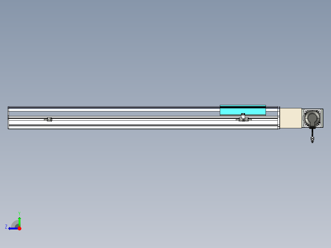 同步带滑台-半封闭B22H-L100-C-S950-L-P75-D3-N5右视图
