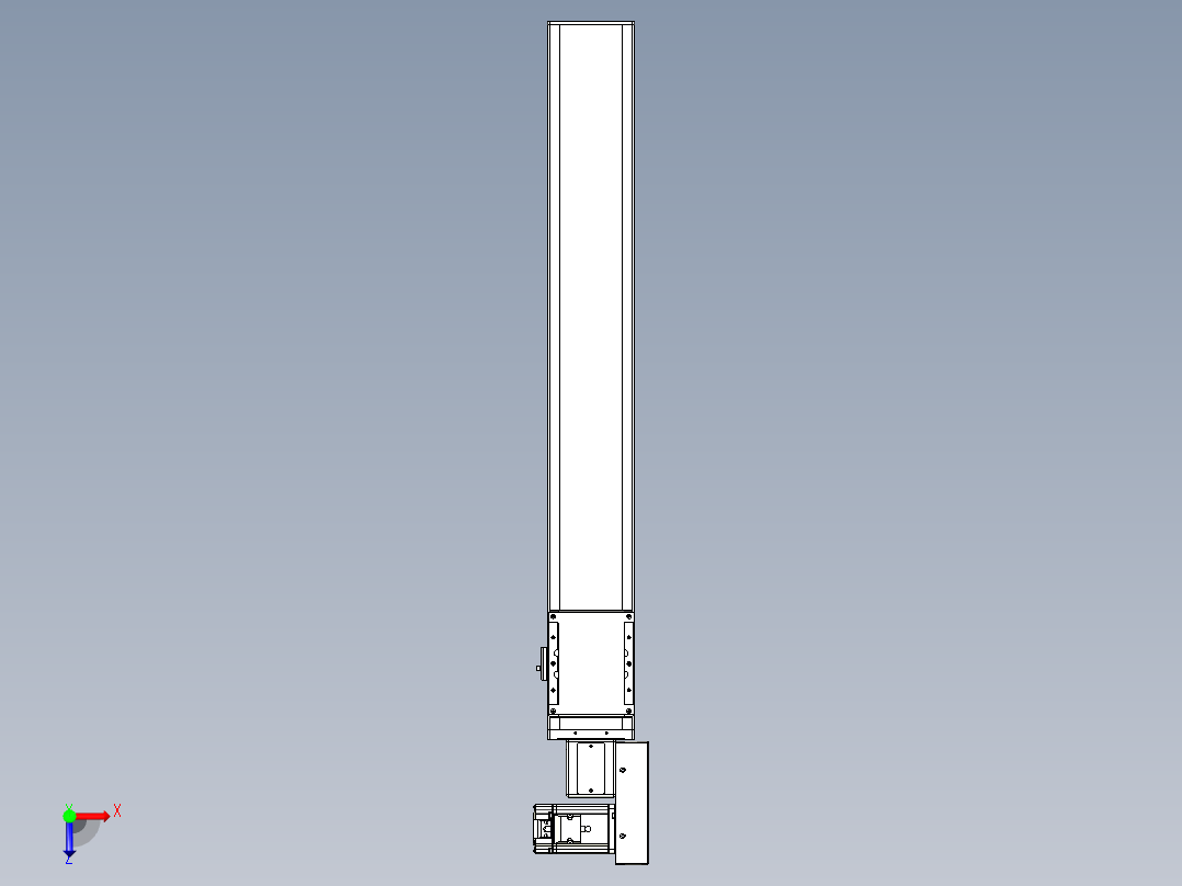 同步带全封闭直线模组TPA-HCB-105D-90-L650-MR-Y-P20-N3俯视图