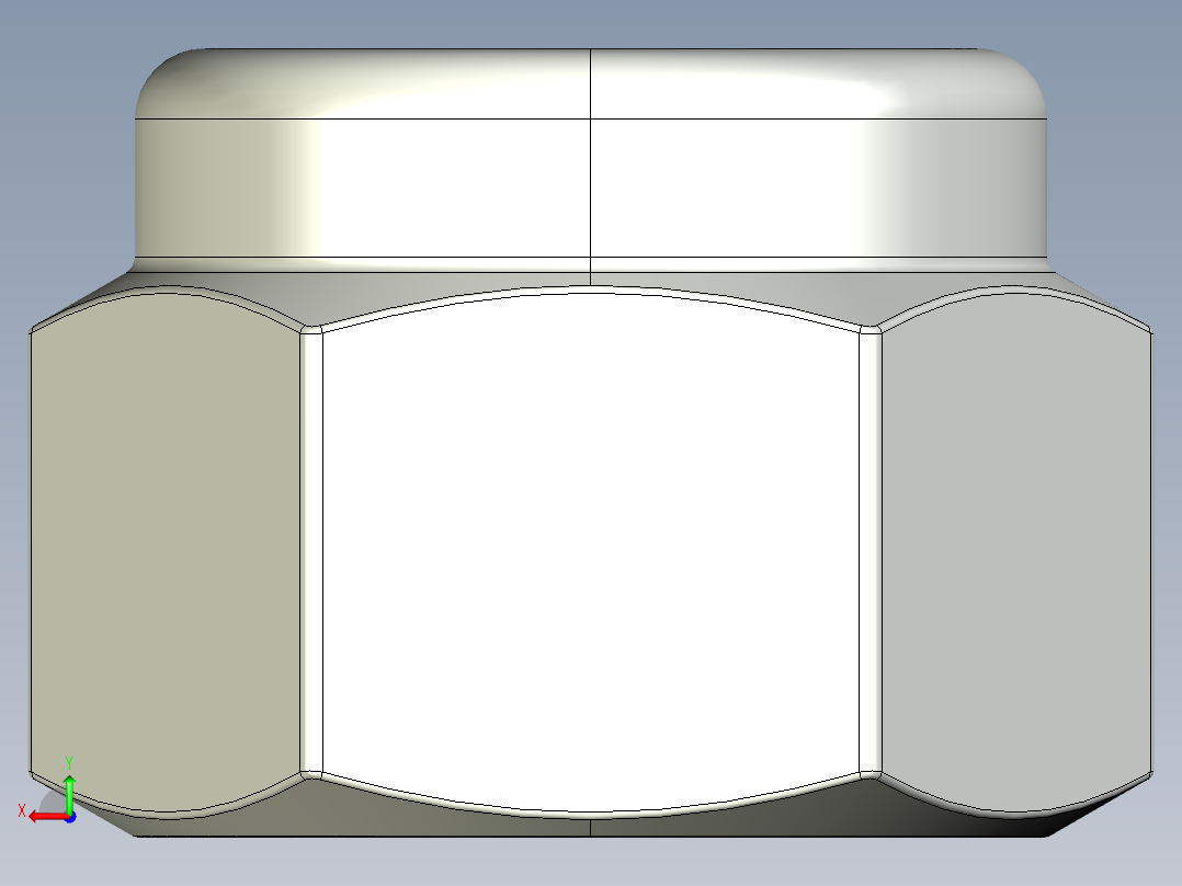 紧固件-STEP 0.3750 Lock Nut后视图