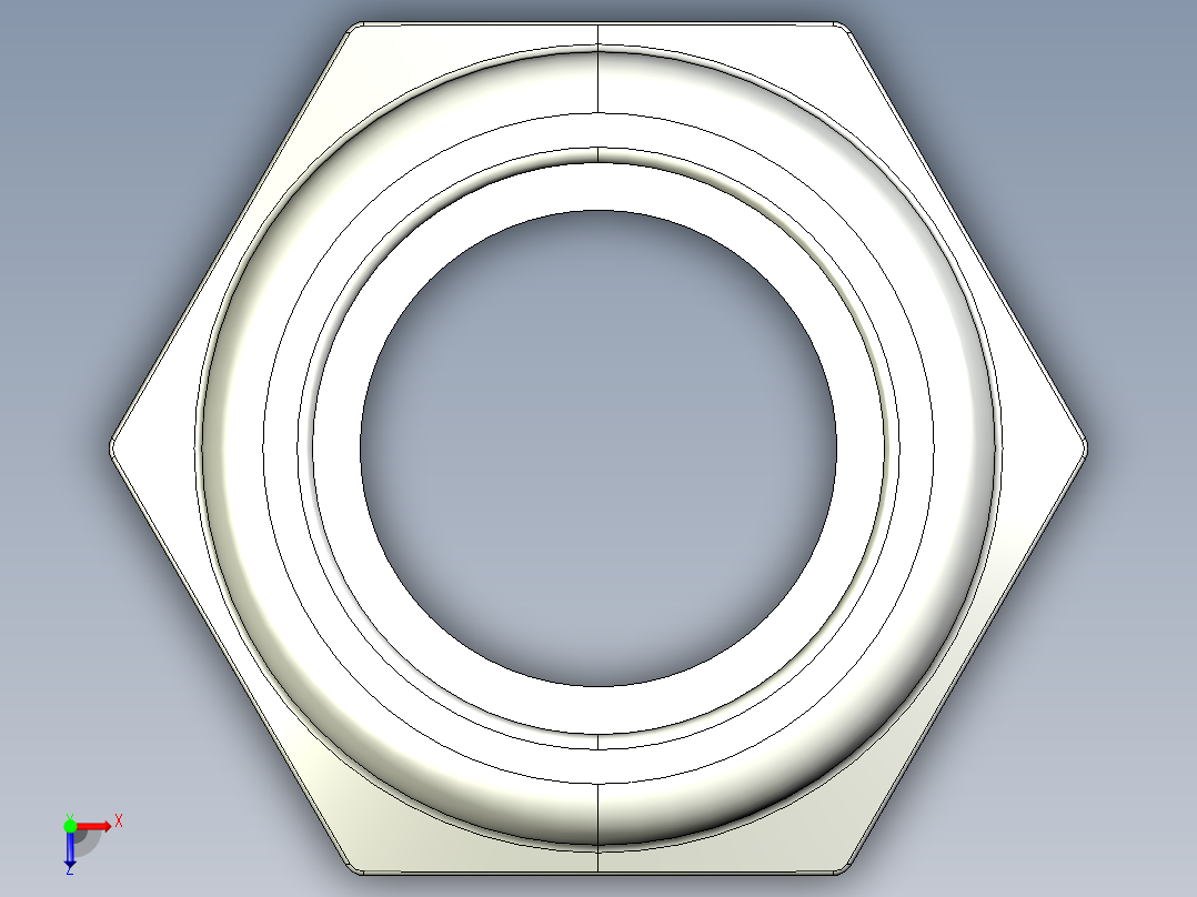 紧固件-STEP 0.3750 Lock Nut俯视图