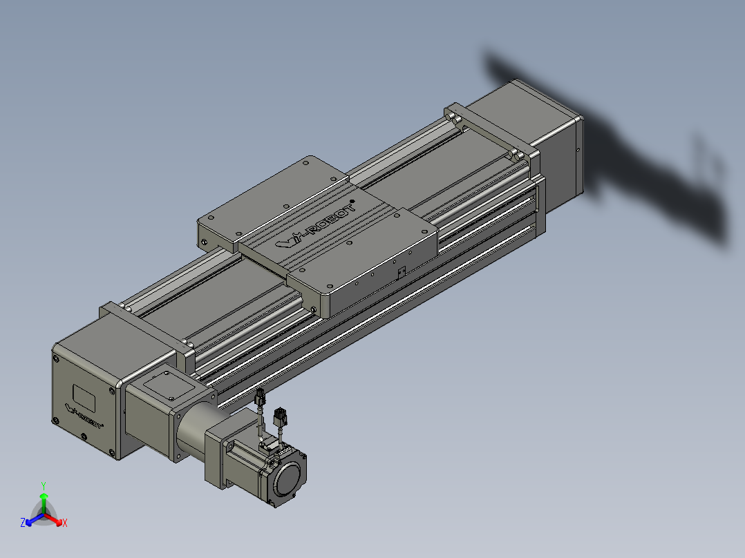 威洛博直线电机模组EB20-L224-S400-L-ZP75-MS3-5K正等轴测图