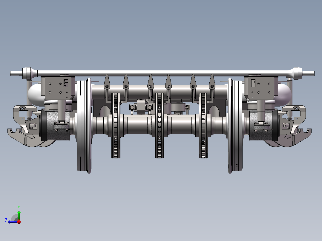 CRH380转向架 动车组转向架三维实体仿真设计右视图